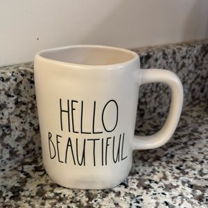 Rae Dunn Hello Beautiful White ceramic coffee tea mug NEW